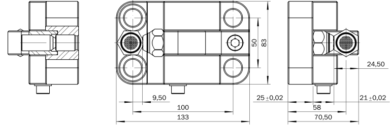 Plano de las Bridas de amarre lateral para utillajes modulares fabricados en España por Utillajes Legazpi