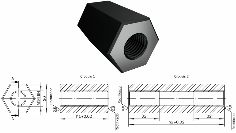 Extensiones hexagonales para utillajes modulares fabricados en España por Utillajes Legazpi