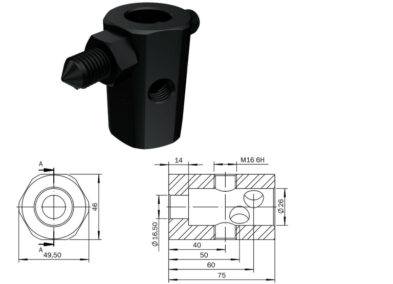 Tope de retención y amarre para utillajes modulares para amarre de piezas fabricados en España por Utillajes Legazpi