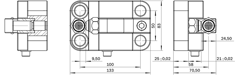 Plano de las Bridas de amarre lateral para utillajes modulares fabricados en España por Utillajes Legazpi